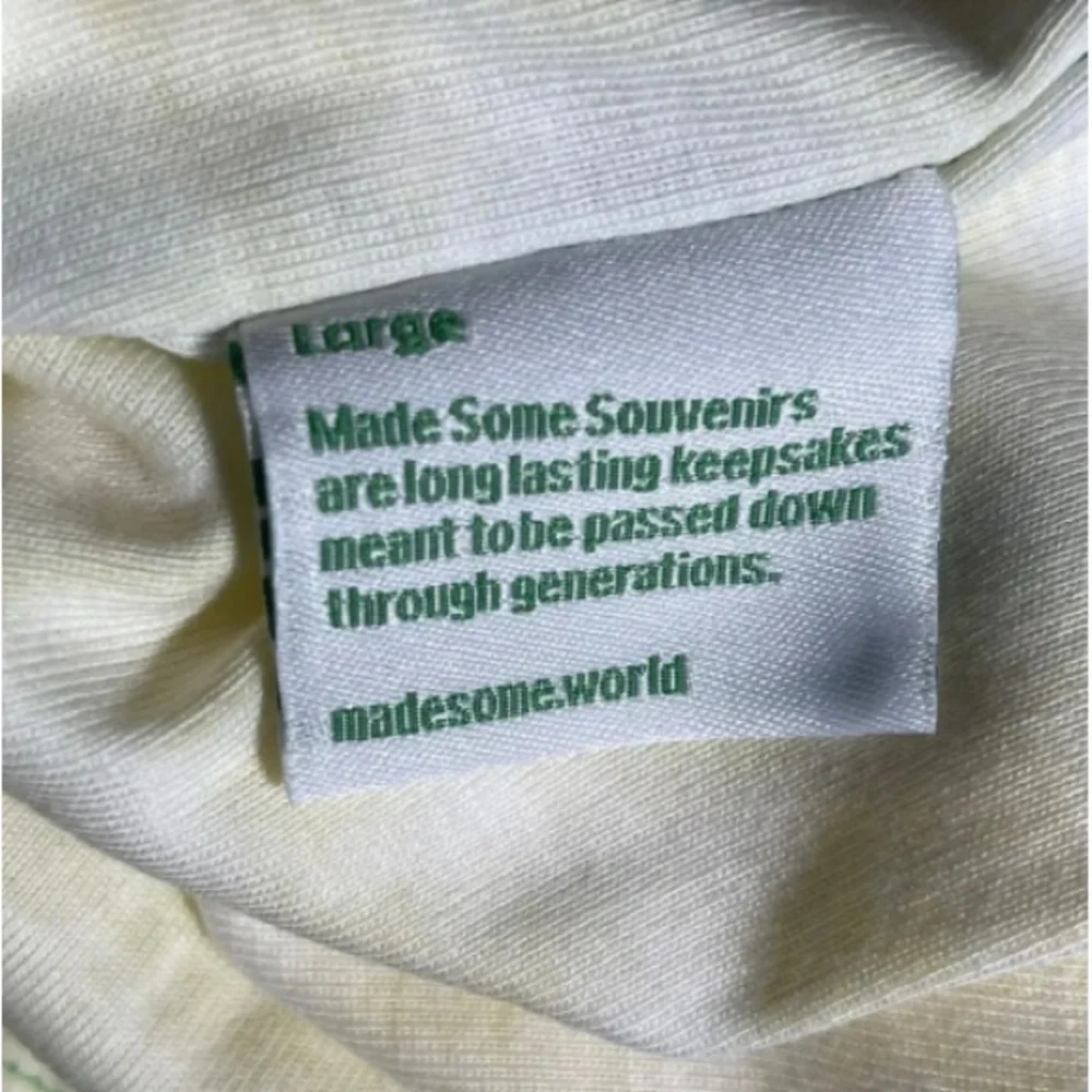 (A56) Free People Made Some‎ Souvenirs Earth Yellow Striped Cropped Tee, L, NWOT